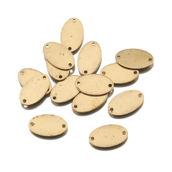 20Pcs/Lot Raw Brass Oval Disc Link Charms Blank Stamping Connectors Tags Diy For Women Choker Earrings Bracelet Jewelry Making