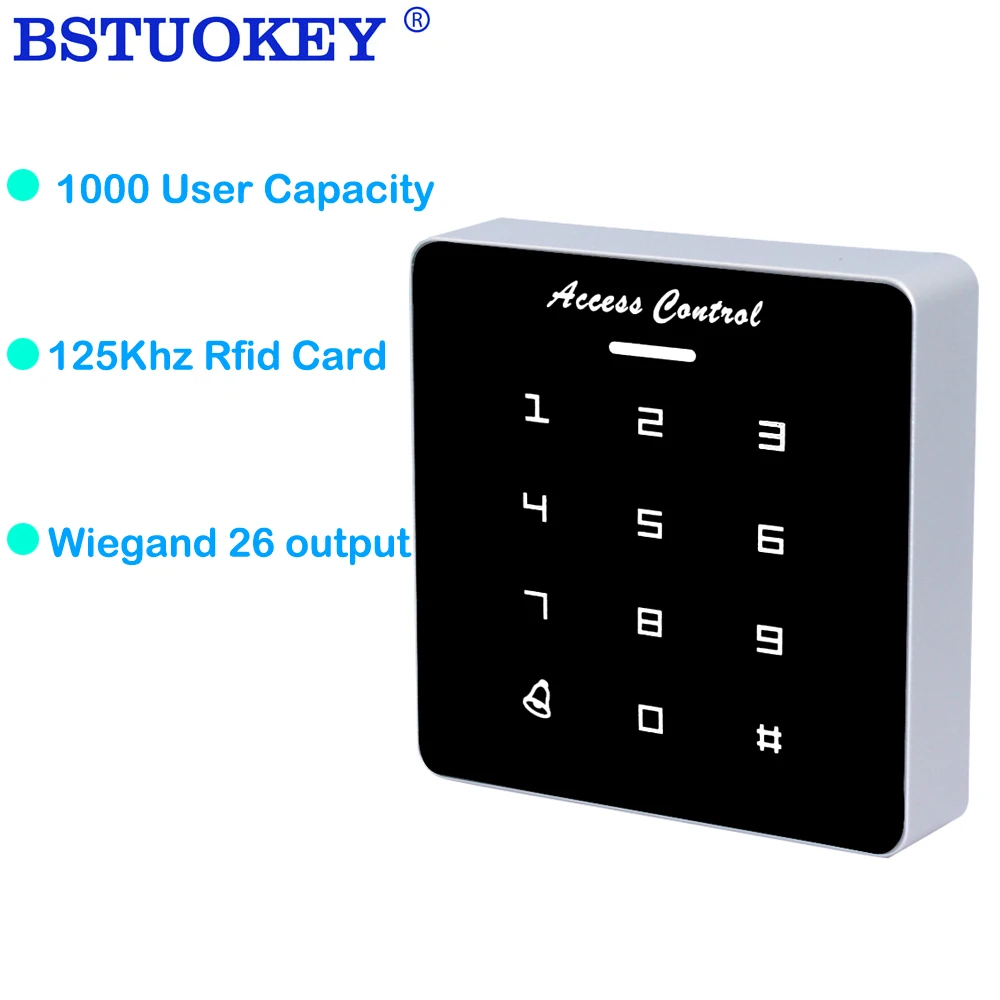 125Khz RFID Access Control Keypad with 10 KeyFobs Smart Electric Lock for Door 1000 User Capacity for Security Systems