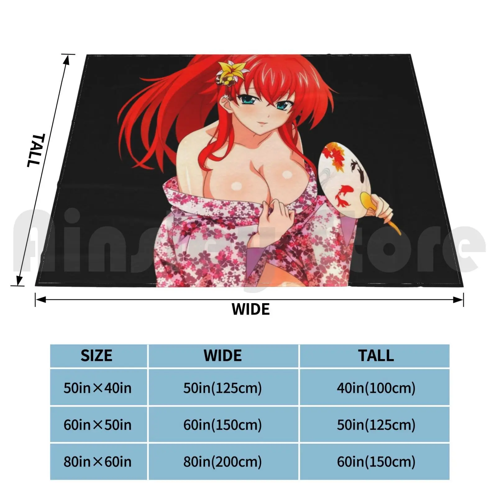 Rias Gremory Lewd Ecchi | High School Dxd Blanket Fashion Custom Rias Gremory Highschool Dxd High School Dxd Rias Gremory