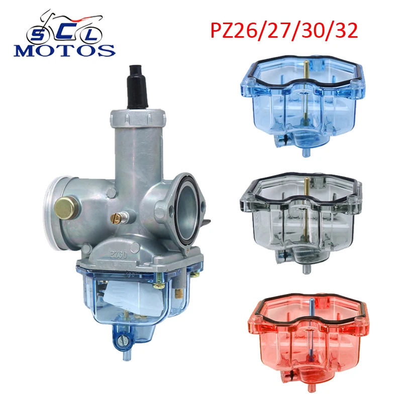 Sclmotos-For Kehin PZ26 PZ27 PZ30 PZ32 Motorcycle Carburetor Carb Float Bowl Comp Chamber Transparent Oil Cup Bottom Lower Cover