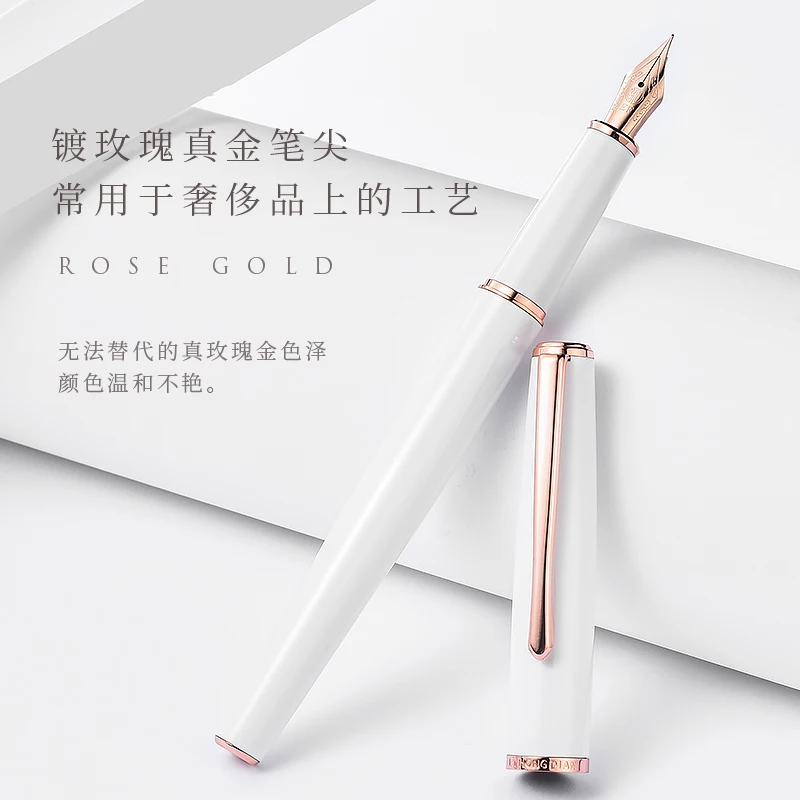 LT Hongdian 920 Rose Gold Fountain Pen Superfine/Fine Nib 0.4/0.5mm Ladies Elegant And Excellent Business Office Gift