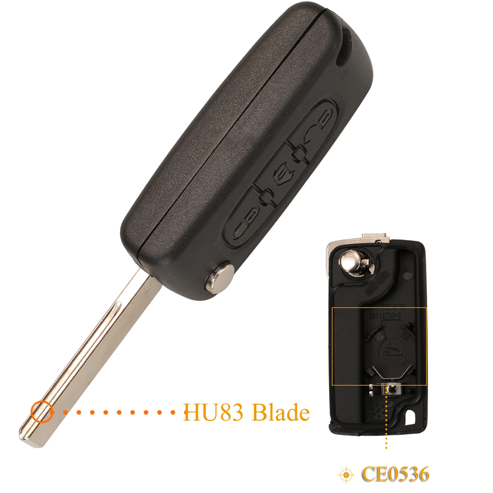 Jingyuqin 3 BTN Flip Remote Auto Schlüssel Shell Fall Für Peugeot Partner Expert Für Citroen Berlingo Dispatch Ce 0523 ce 0536 HU83/VA2