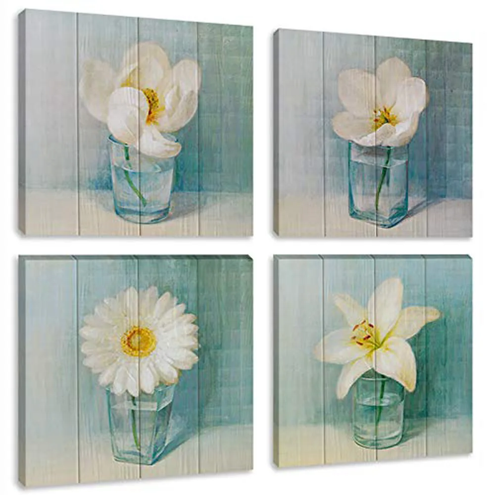 4 Pieces Orchid Flower Zen Stone Yoga Spa Beauty Poster Canvas Wall Art Picture Home Decor Paintings for Living Room Decorations
