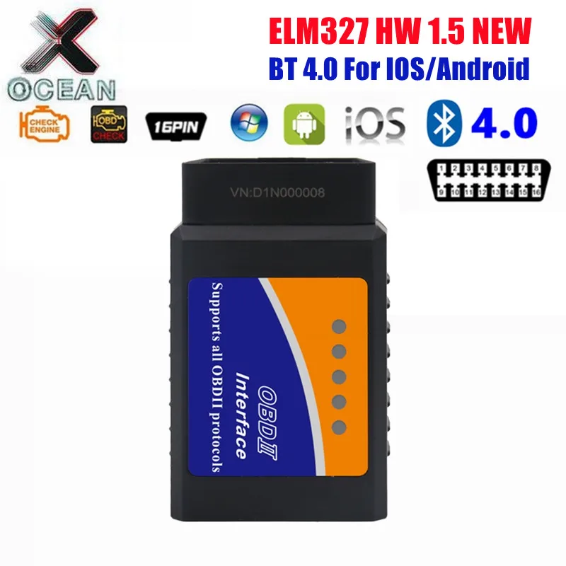 

Super MINI ELM327 HW V1.5 OBD2 Code Reader Tool ELM 327 1.5 CAN Chip Bluetooth 4.0 For Android/IOS OBD2 Scanner Free shipping