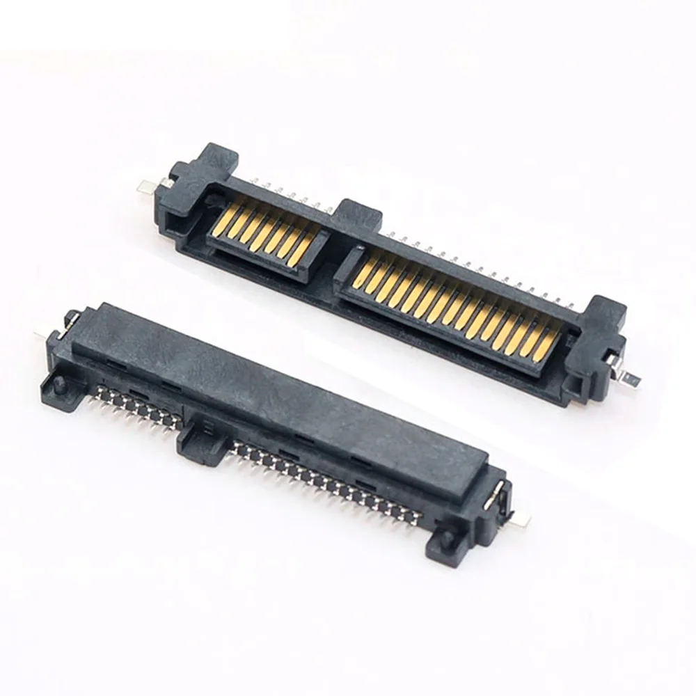 2-10pcs SATA Interface Socket SSD Solid State Drive Seat 7+15P 22PIN Male Connector Seat Sinking Plate Patch Type Connector Port