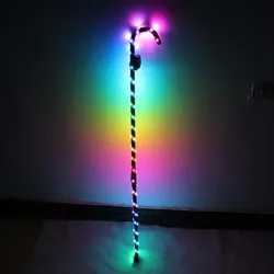 LED Crutch Light Up Cane Belly Dancing Flashing White Canes Women Men Jazz Dance For Stage Performance Party As Gift