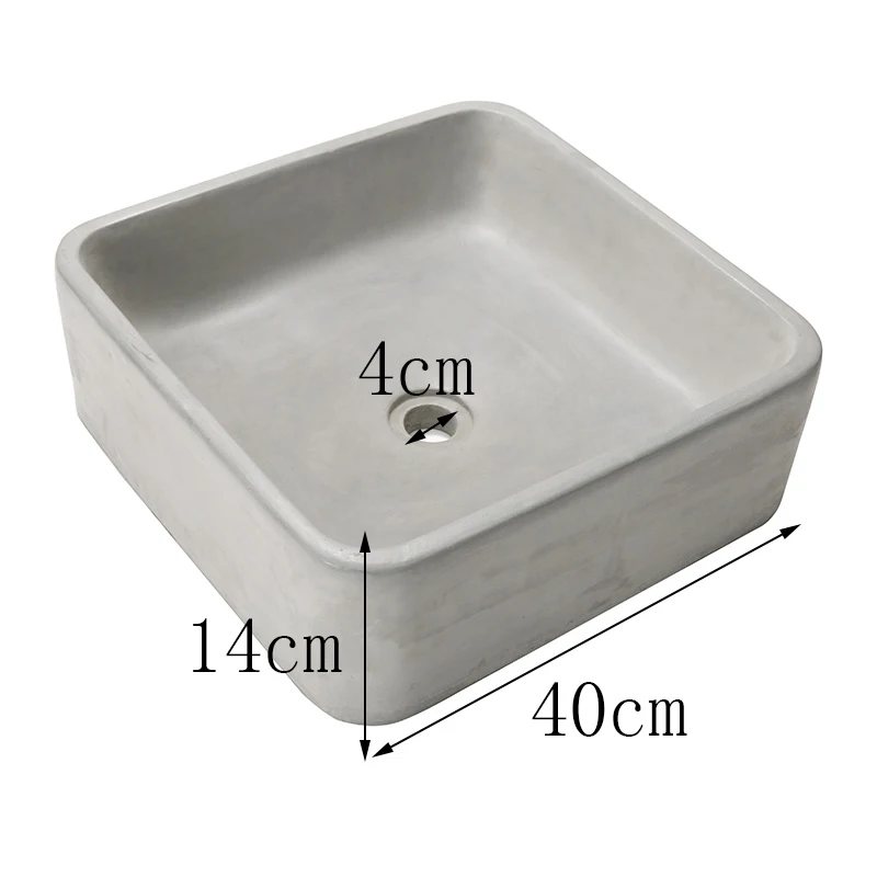 Square sink mold bathroom pot molds concrete sink craft moulds Wash Basin silicone mould with wooden frame