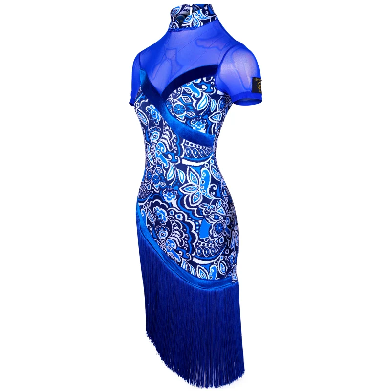 cheap latin dress latin dance costumes for women tango dance dresses women dance wear samba costume tango clothes blue tassel