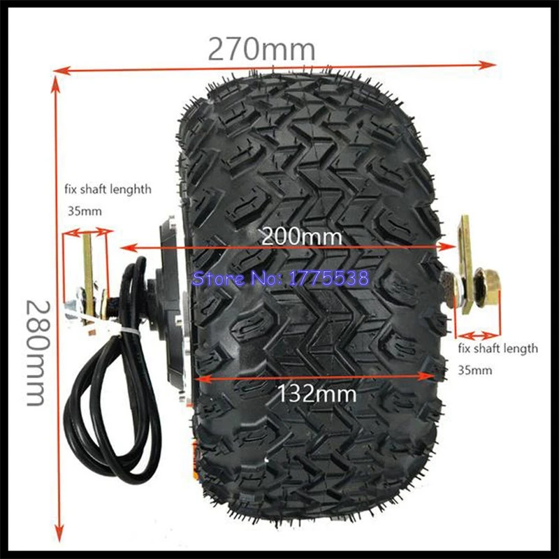 10 pollici 48V 1000W grasso mozzo pneumatico motore Tubeless per Scooter elettrico bicicletta Ebike Escooter motore ruota motore fai da te una