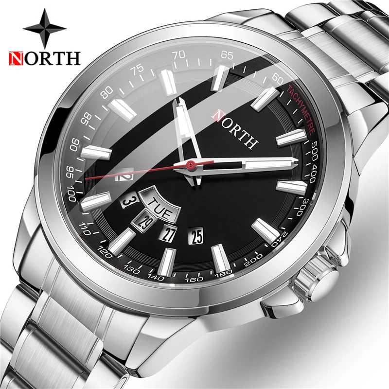 NORTH Top Brand Luxury Watch Men Fashion Casual Sport Waterproof Quartz Date Male Military Men's Watches Wrist Relogio Masculino