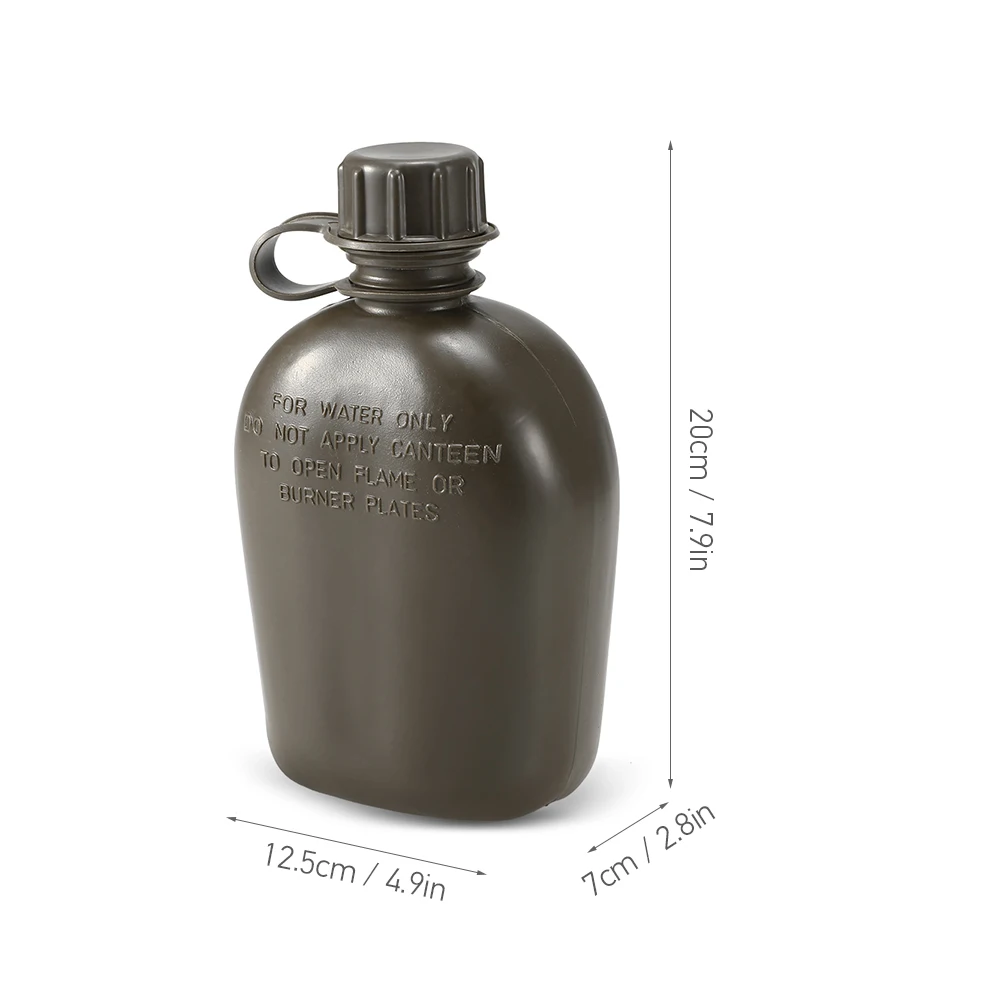 1L Outdoor Military Canteen Bottle Camping Hiking Backpacking Survival Water Bottle Kettle with Cover Canteen Kettle