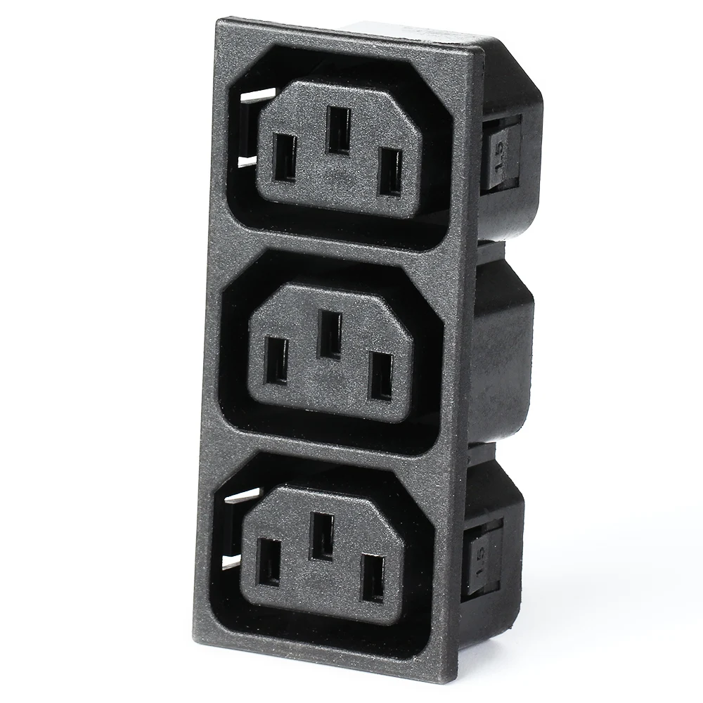 LZ-F-3L Triple Female Socket OEM/ODM Pure Copper AC Power Socket IEC Inlet Socket Connection 3 Pin