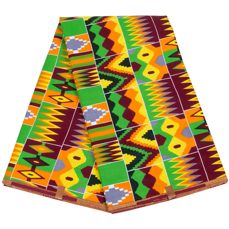 

Latest Wax Fabric African Cotton For Women Dresses Guaranteed Colorful Sewing Print Geometry Fashion Ghana Style 6 Yards