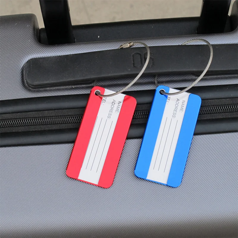 Travel Accessories Luggage Tags Aluminum alloy Funky Travel Luggage Label Straps Suitcase Name ID Address Tags