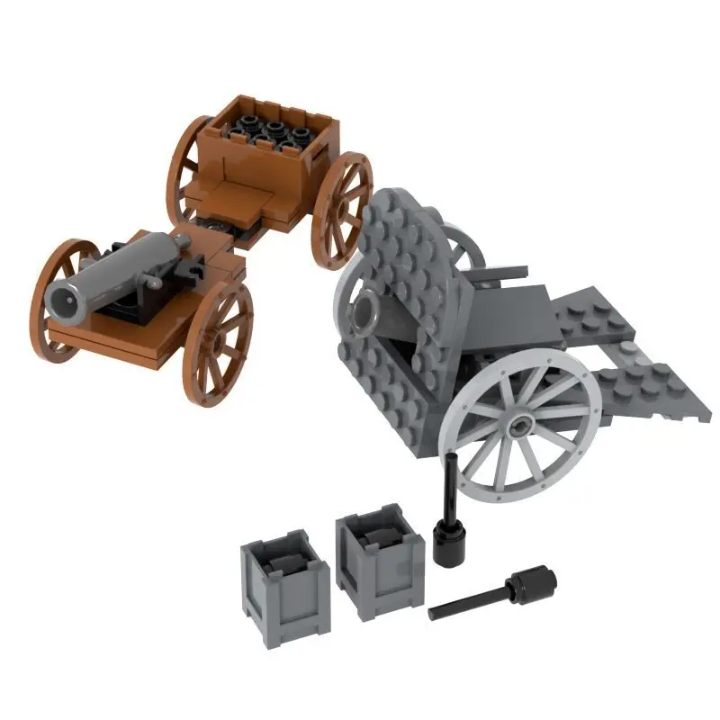 Medieval Accessories Cannon Original Building Blocks Figures Soldiers MOC Chariots Fight Scenes Bricks  Kids Toys