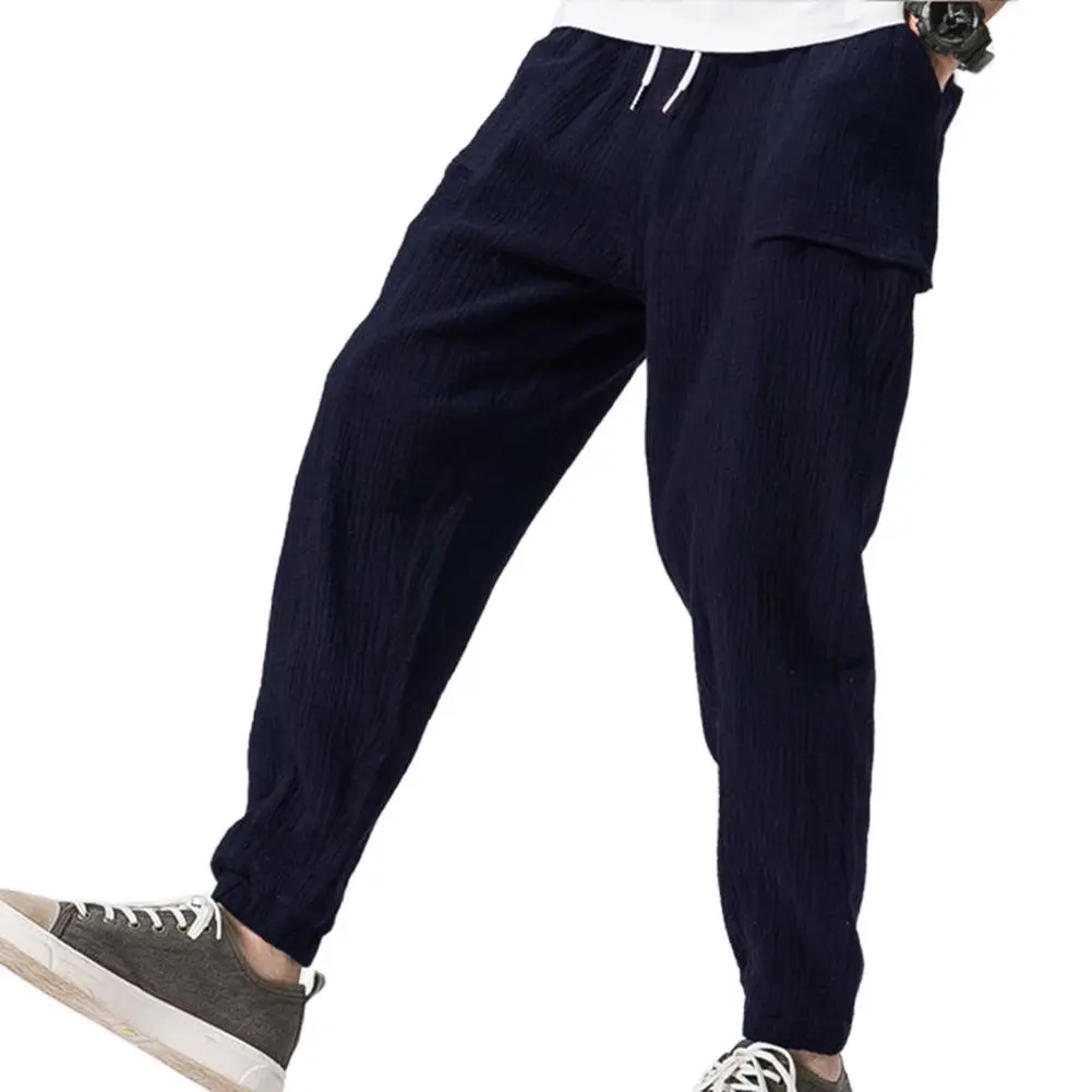 

Brand Casual Pants Men Pants Trousers Male Double wrinkle color pants