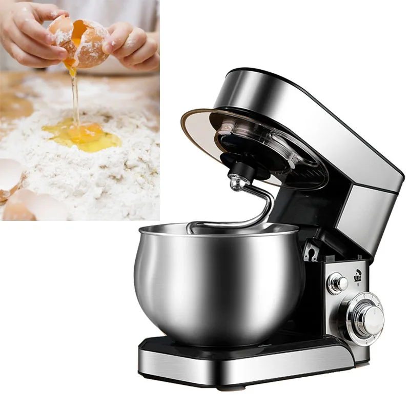 

304 Stainless Steel Stand Mixer 5 Liters Dough Machine Electric Dough Mixer Milkshake/Cake Mixer Kneading Chef Machine 1200W