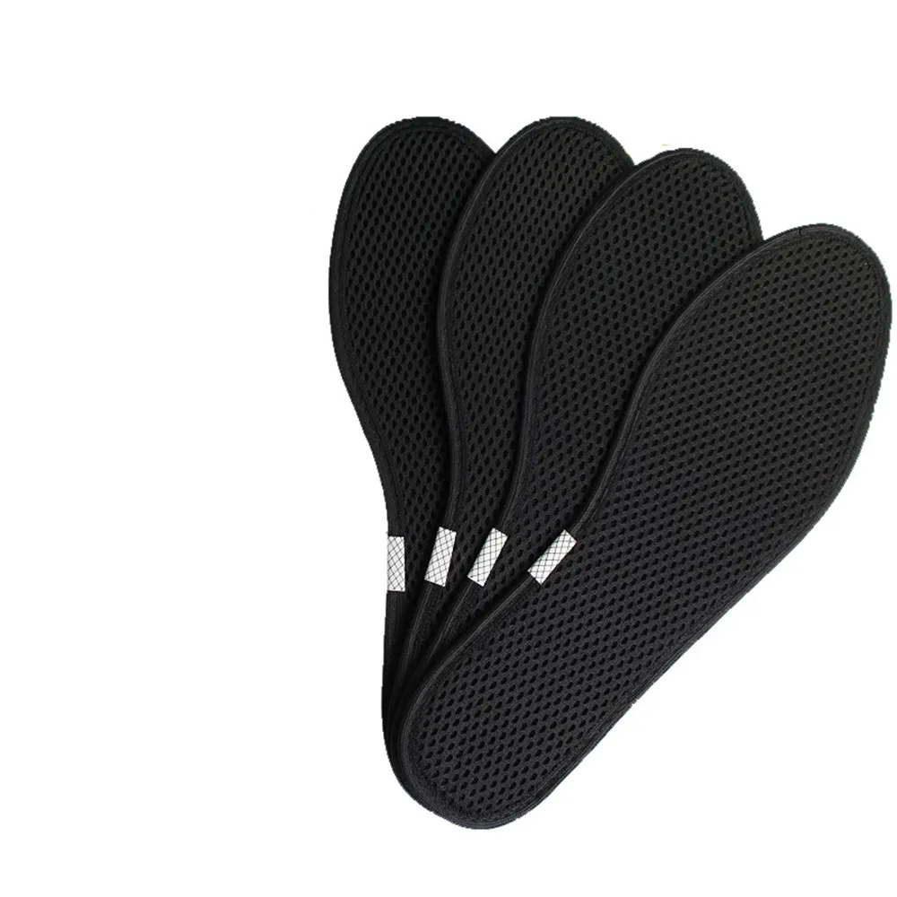 Deodorant Foot Insoles Bamboo Charcoal Insert Light Weight Mesh Breathable Black Shoe Pads Insert Suction Perspiration Insole