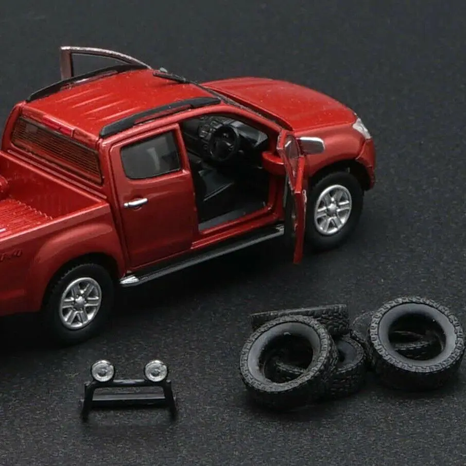 New BM Creations JUNIOR 1/64 Scale inIsuzuu 2016 D-MAX Pickup truck Orange Red Mini size Diecast Alloy Car For Collection Gift