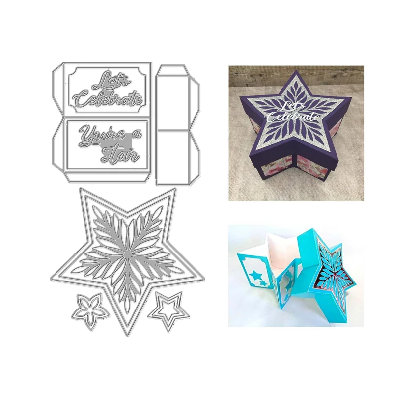 

Halloween Pocket Die Christmas Star Box Metal Cutting Dies Scrapbooking Embossing Frame Card Crafts layering coverplate dies