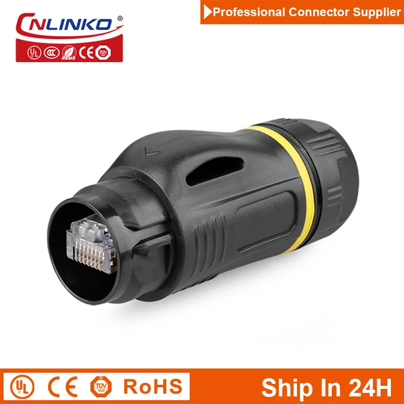 Cnlinko BD24 plastica M24 8pin Cat5e aviazione RJ45 connettore del segnale presa spina per rete Ethernet LED tabellone per le affissioni centralino