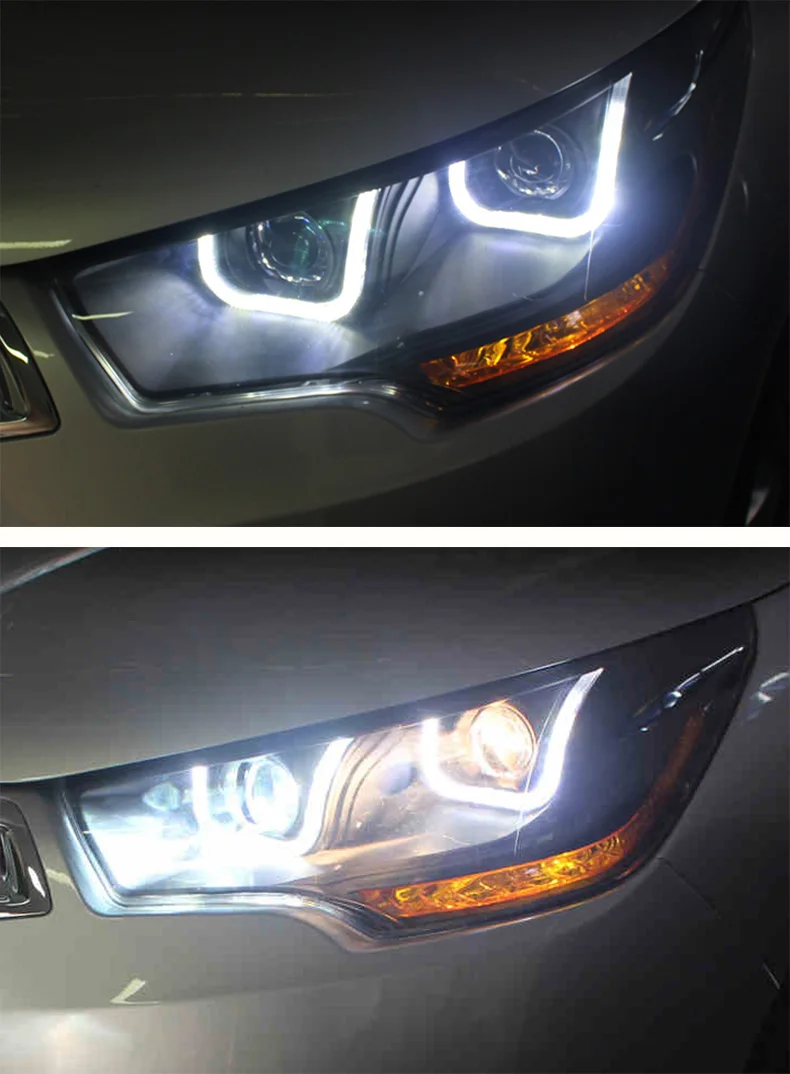 LED Head Lamps For citroen C4L 13-16 Headlights LED DRL Bi Xenon Lens Angel Eye Auto Accessories 2pcs