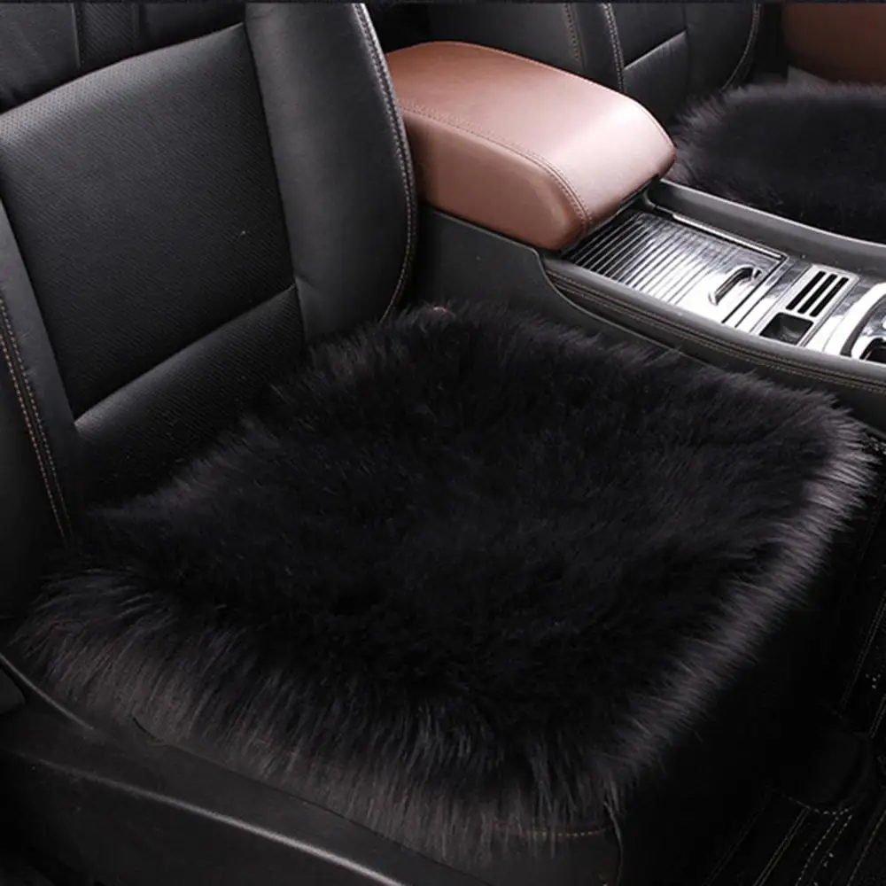 1 Pc Fur Car Seat Covers Fiber Faux Auto Seats Cushion Long Plush Winter Warm Seats Mats Universal for BMW, Toyota ,Honda Pink