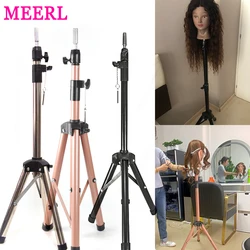 MEERL 마네킹 헤드 홀더 삼각대 스탠드, 미용사 살롱 트레이닝 헤드용, 강력한 조절식 가발 스탠드, 가발 제작용 삼각대