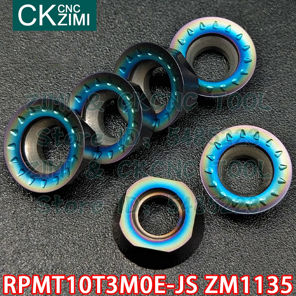 RPMT10T3MOE-JS ZM1135 RPMT 10T3MOE JS карбидные вставки фрезерование вставляет инструменты CNC металлический токарный инструмент Круглые Вкладыши концевой ...