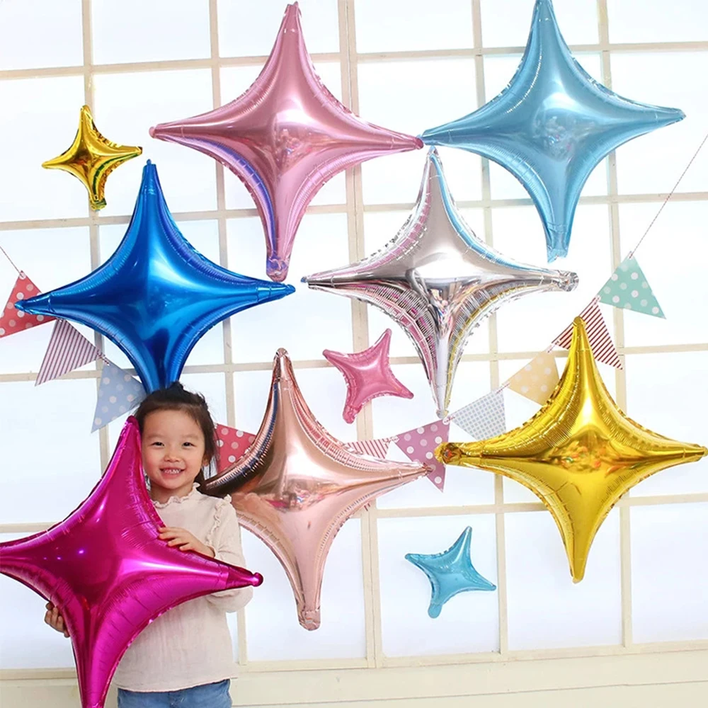 10/26inch Multicolor Four Corners Star Foil Balloons Baby Shower Birthday Party Wedding Decoration Inflatable Stars Home Decor