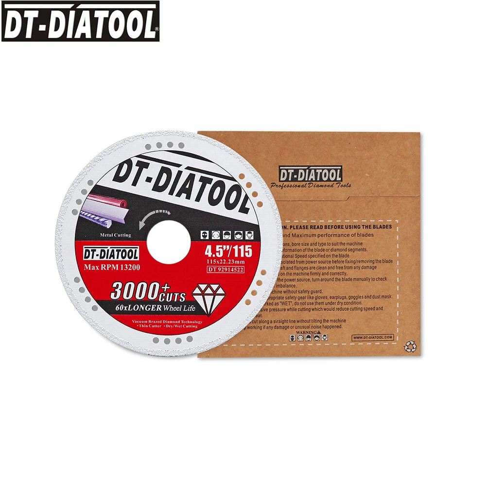DT-DIATOOL 2 шт. Вакуумные Паяные Алмазный металлический пильный диск алмазный отрезной диск лезвия для резки Сталь трубки железная арматура угол Сталь