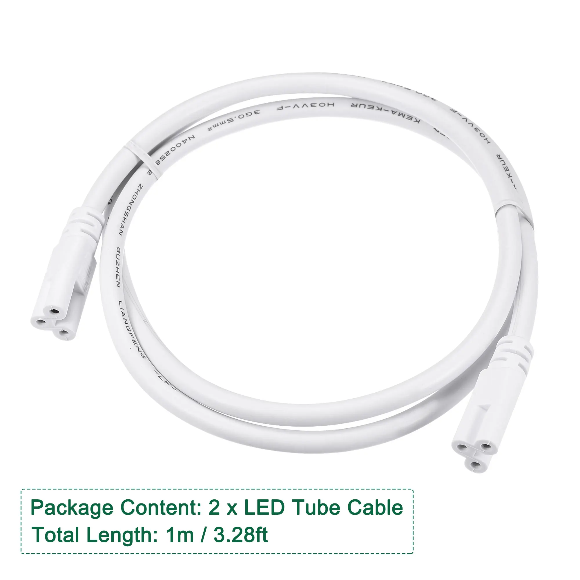 2Pcs 0.5m-2m T5 T8 Double End 3Pin LED Tube Connector Cable Wire T5 T8 Extension Cord For Integrated LED Fluorescent Light Tube