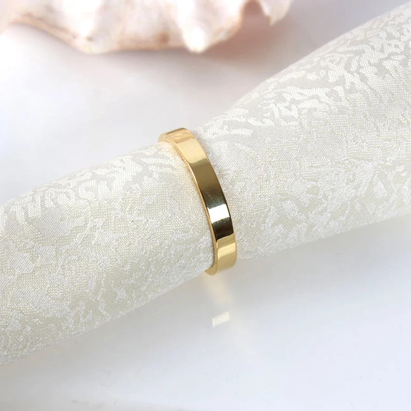 Gold Color Napkin Rings Napkin Buckles Serviette Holder for Wedding Party