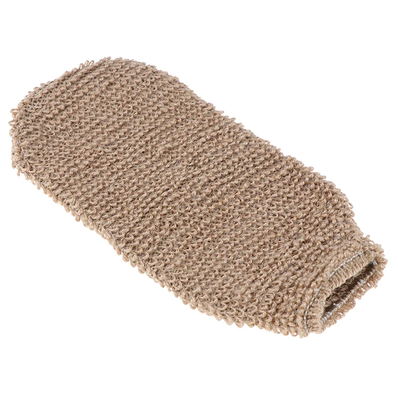 1pcs Exfoliating Hemp Glove Mitt Mitten Bath Sponge Scrubber Remove Dead Skin Deep Clean & Invigorate Your Skin Double Side