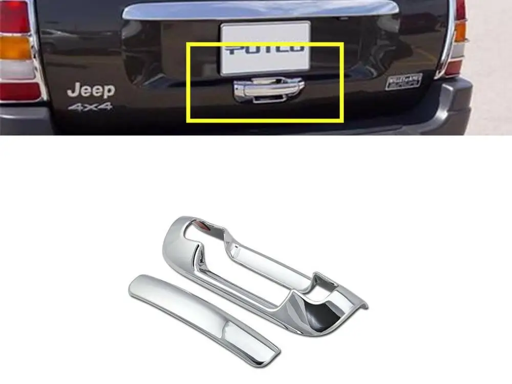 Auto Styling Chrome Stamm Heckklappe Türgriff Abdeckung FÜR 1999-2004 Jeep Grand Cherokee