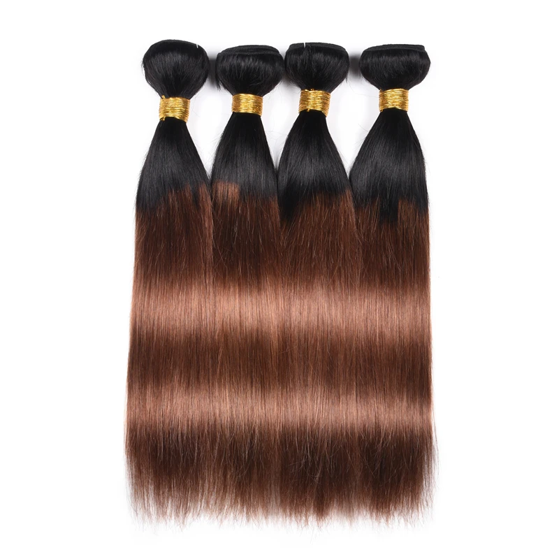 

Puromi Straight Hair Bundles Bone Straight Human Hair Bundles Ombre T1b/30 Virgin Hair Bundles Brazilian Weave Human Hair