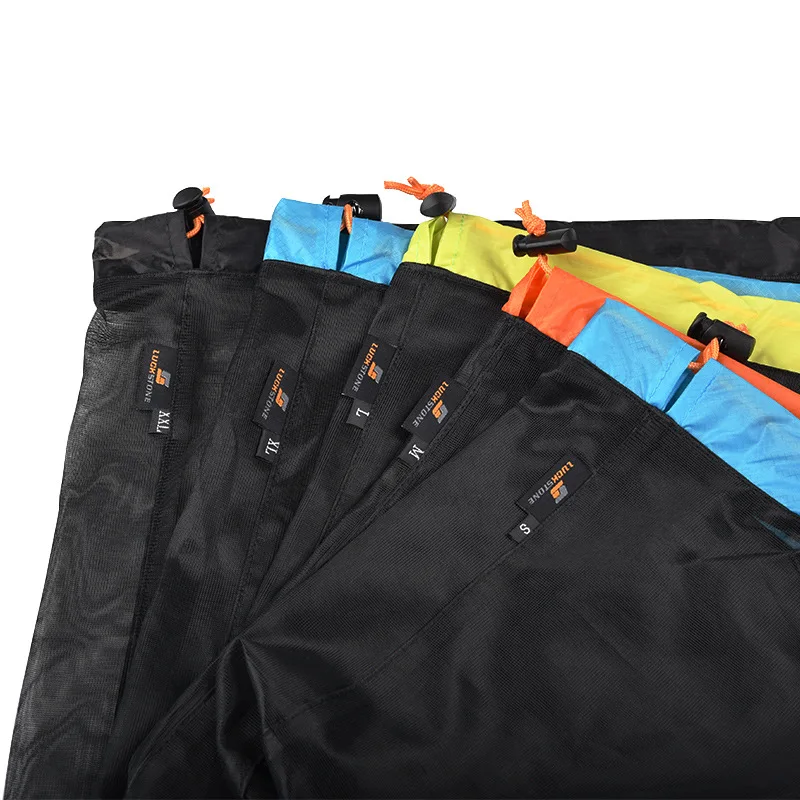 1pc Outdoor Bag Ultralight Mesh Stuff Sack Camping Sports Drawstring Storage Bag Hiking Tools Climbing Drawstring bolsa