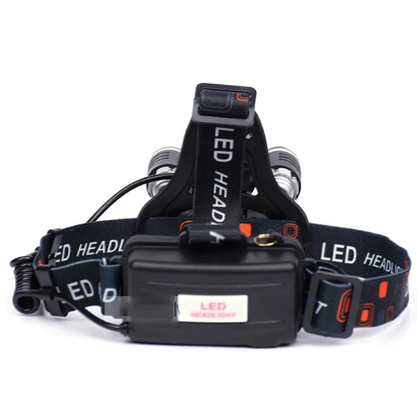 Rechargeable Headlamp Flashlight, T6+2 RL Lamp Beads, 4 Modes, Tail Red Light for Running, Camping, Reading, Fishing, Hunting