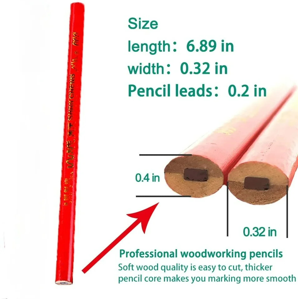 Thợ Mộc Vuông 7-Inch Nhôm Vuông + 1 Bào Gỗ Bút Rafter Thợ Mộc Tam Giác Vuông Pressional Dễ Đọc công Cụ