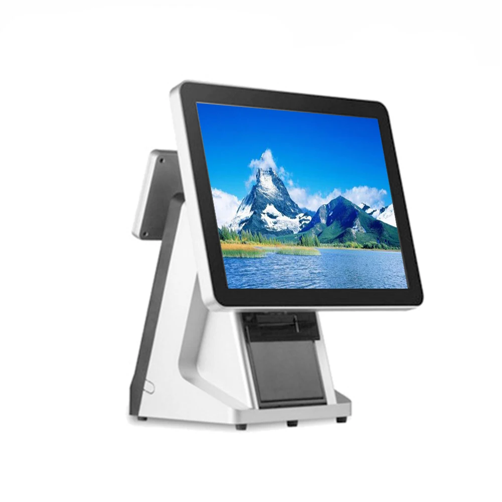 

PC EPOS 15 inch capacitive touch screen pos terminal with VFD 58mm printer for retail restaurant cash register