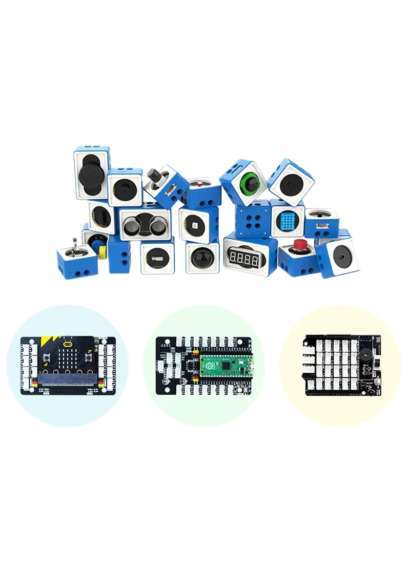 kit iniciante de sensor de bloco de construcao 20 modulos compativeis com arduino uno micro bit v2 v15 raspberry pi pico placa de expansao 01