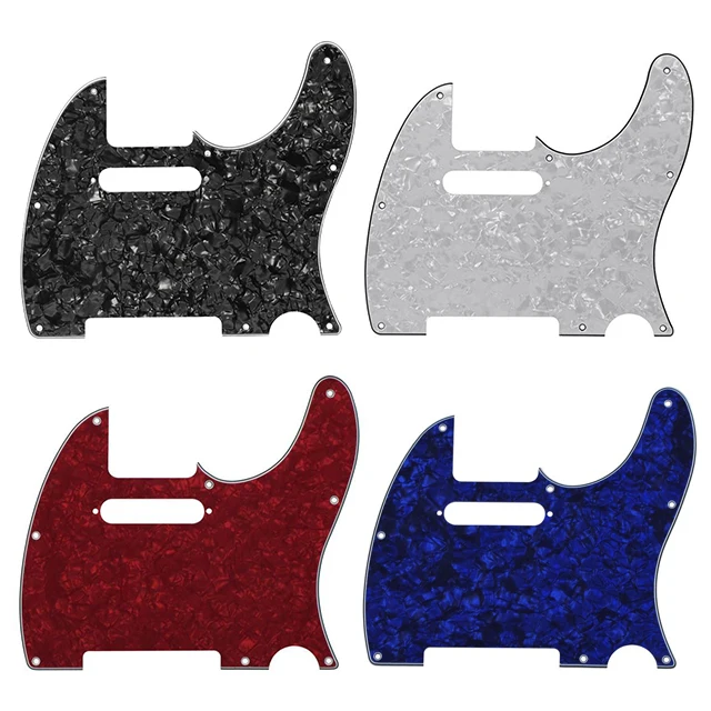 Ohello Telecaster 8 Hole Tele Pickguard Black Pearl Scratch Plate for American/Mexican Standard Guitar