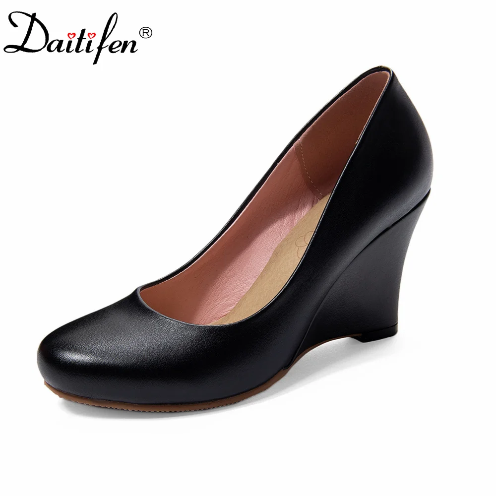 

Daitifen 2022 New Spring Autumn Wedges Pumps Single Shoes Round Toe Office Lady Shoes Shallow Women's Concise Shoes Fashion