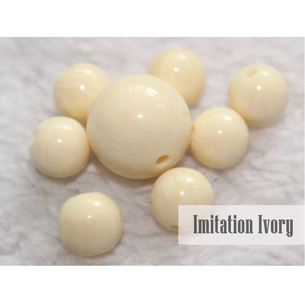 5mm 6mm 8mm 10mm 12mm 14mm 16mm 18~50mm Beige White Color Round Resin Loose Beads Wholesale Lot for DIY Crafts Jewelry Making