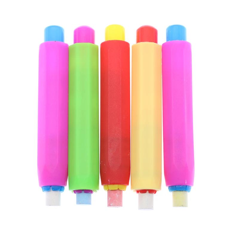 5 Pieces of Healthy and Non-toxic Chalk Holder Free 5 Pieces of Colored Chalk Cleaning Teaching Station Teacher Stationery