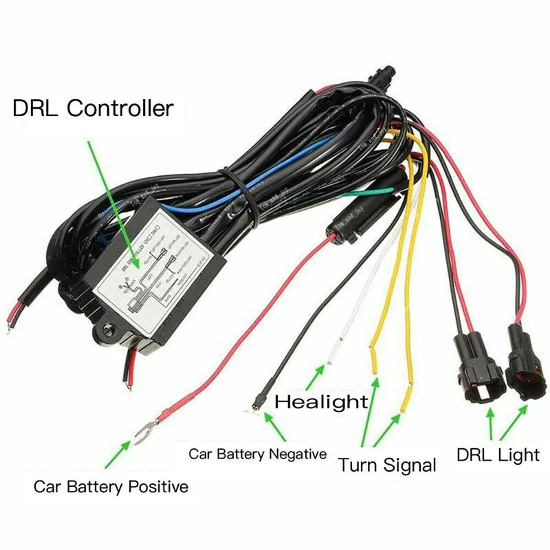 LED drl Daytime Running Lights DRL Controller Relay Harness Automatic Control On Off Switch Module Box Drl With Turn Signals