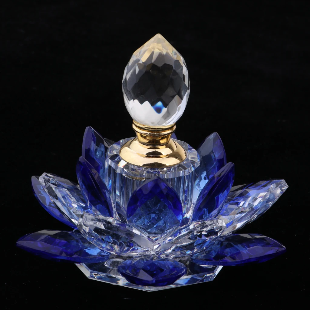 Botellas Vacías de Perfume Vintage de cristal azul, Flor de Loto, Favor de dama, 5ml