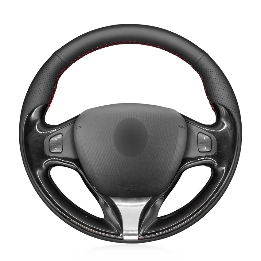 Hand-stitched Black Leather Car Steering Wheel Cover for Renault Clio 4 2012-2016 Captur Renault Samsung QM3 2013