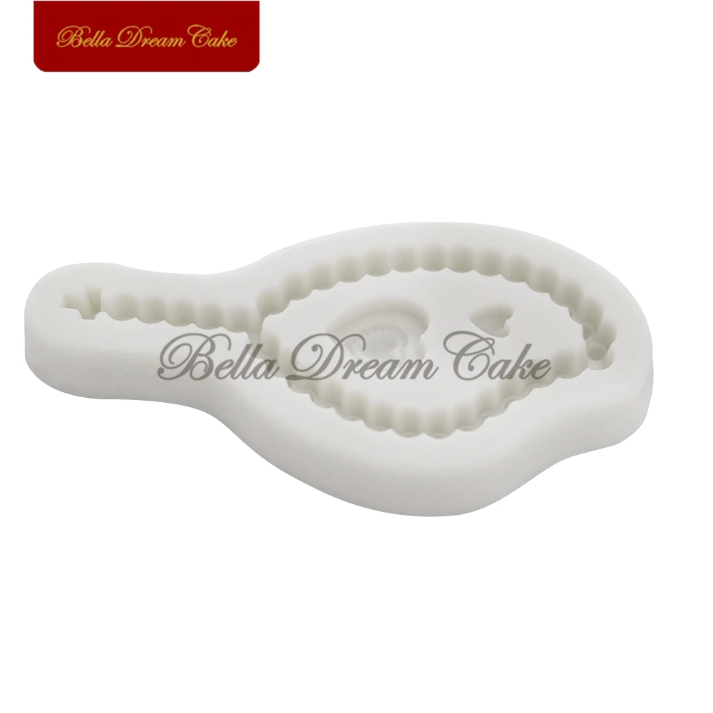 Coração cruz contas corrente molde de silicone sugarcraft bolo moldes de chocolate fondant argila molde ferramentas de decoração do bolo cozinha