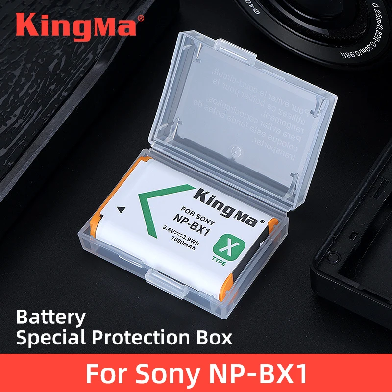 KingMa 6PCS  Plastic Battery Holder Case Battery Storage Box For Sony NP-BX1 Battery RX100M7 M6 M5 M4 M3 CX240E CX405  RX1R